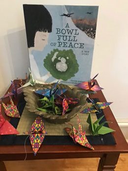 Peace bowl and cranes
